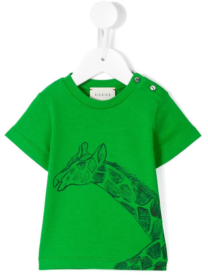 Gucci Kids Giraffe Print T-shirt, Boy's, Size: 18-24 Mth, Green