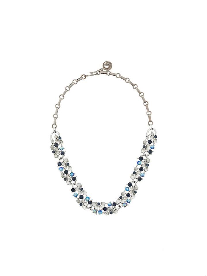 Susan Caplan Vintage 1960s Lisner Floral Necklace - Silver