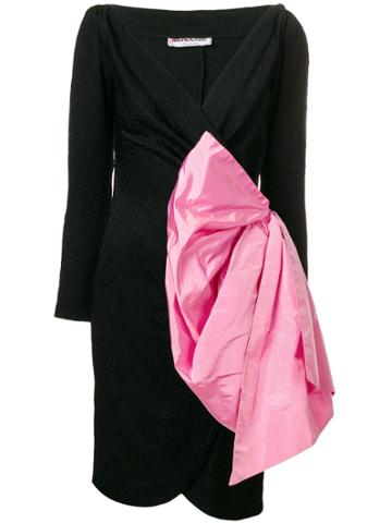 Yves Saint Laurent Vintage 1987 Bow Short Dress - Black