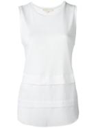 Michael Michael Kors Layered Jersey Top, Women's, Size: Xl, White, Lyocell/viscose