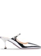 Prada Metallic Low-heel Pumps - Silver