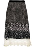 Jil Sander Lace-panelled Skirt - Black