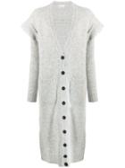Red Valentino Long Ruffled Sleeve Cardigan - Grey