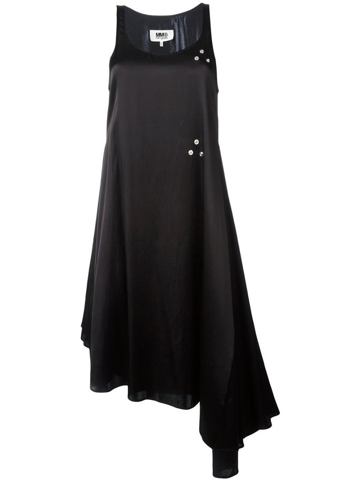 Mm6 Maison Margiela Asymmetric Dress, Women's, Size: 42, Black, Cotton/viscose