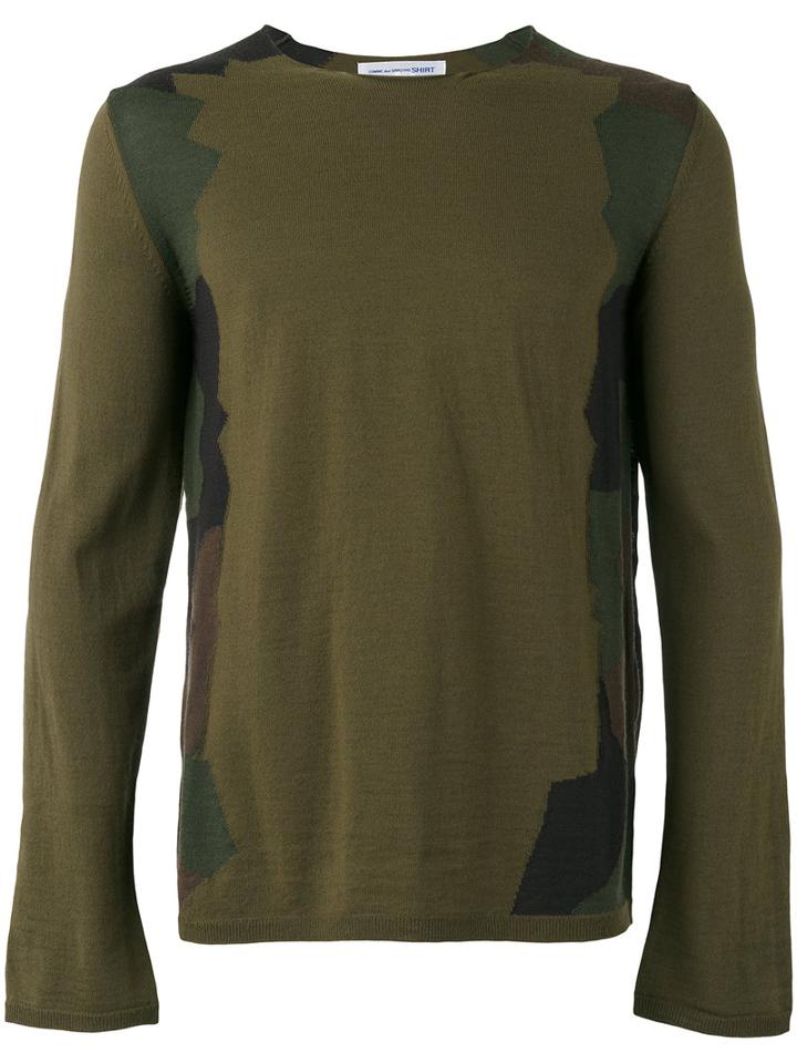 Comme Des Garçons Shirt Crew Neck Jumper, Men's, Size: Medium, Green, Acrylic/wool