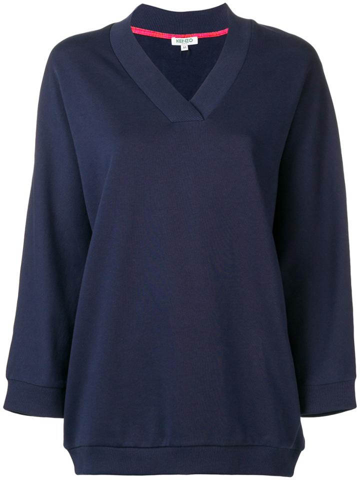 Kenzo Oversized Logo Back Sweatshirt - Blue