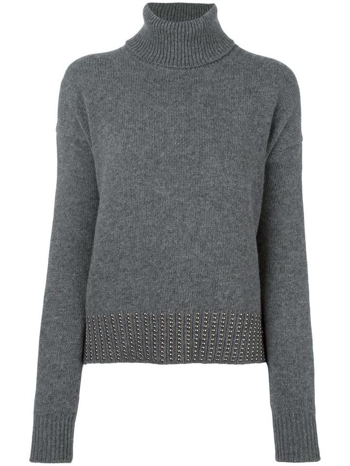 Giada Benincasa Turtleneck Oversized Jumper, Women's, Size: Medium, Grey, Wool