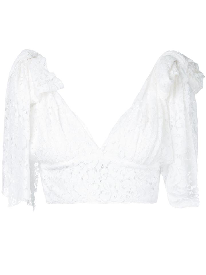 Bambah Tied Shoulder Triangle Top - White