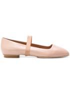 Santoni Square Toe Ballerinas - Nude & Neutrals