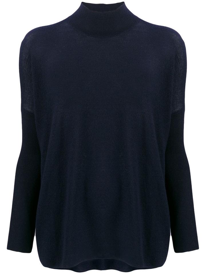 Gentry Portofino Cashmere Turtleneck Jumper - Blue