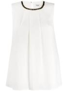 Liu Jo Embellished Sleeveless Top - White