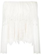 Alexander Mcqueen - Off-shoulder Lace Top - Women - Silk/viscose - L, Women's, Nude/neutrals, Silk/viscose
