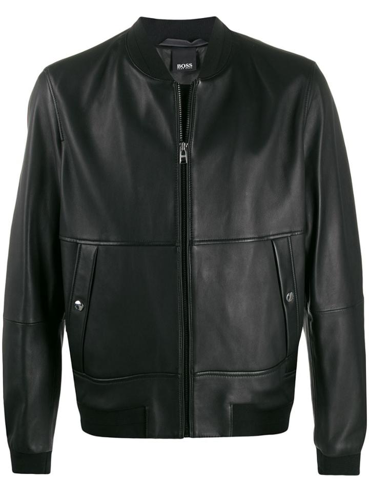Boss Hugo Boss Fitted Long Sleeve Bomber Jacket - Black