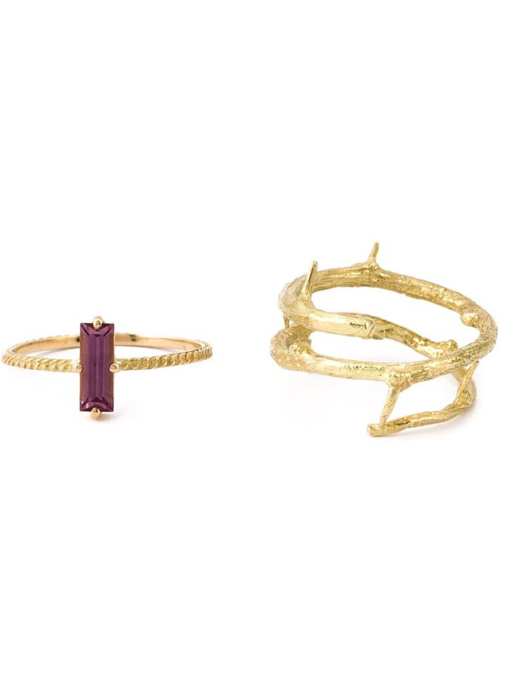 Wouters & Hendrix Gold Rhodolite Set Of Rings