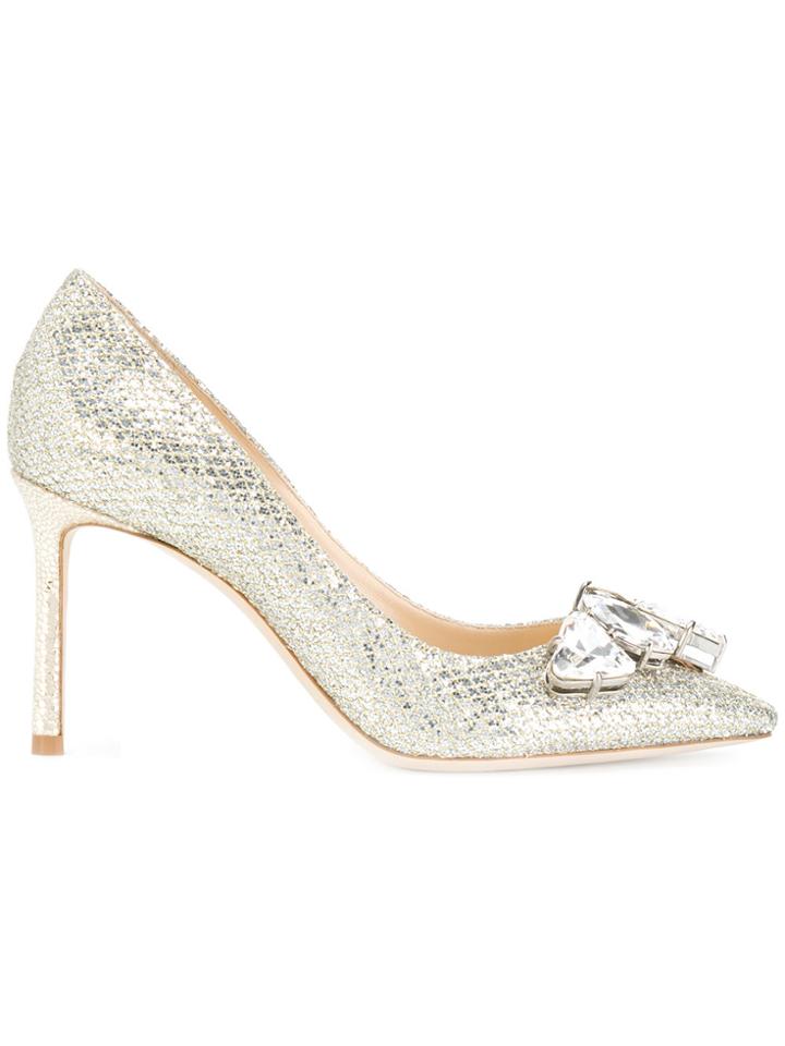 Jimmy Choo Crystal Embellished Pumps - Metallic