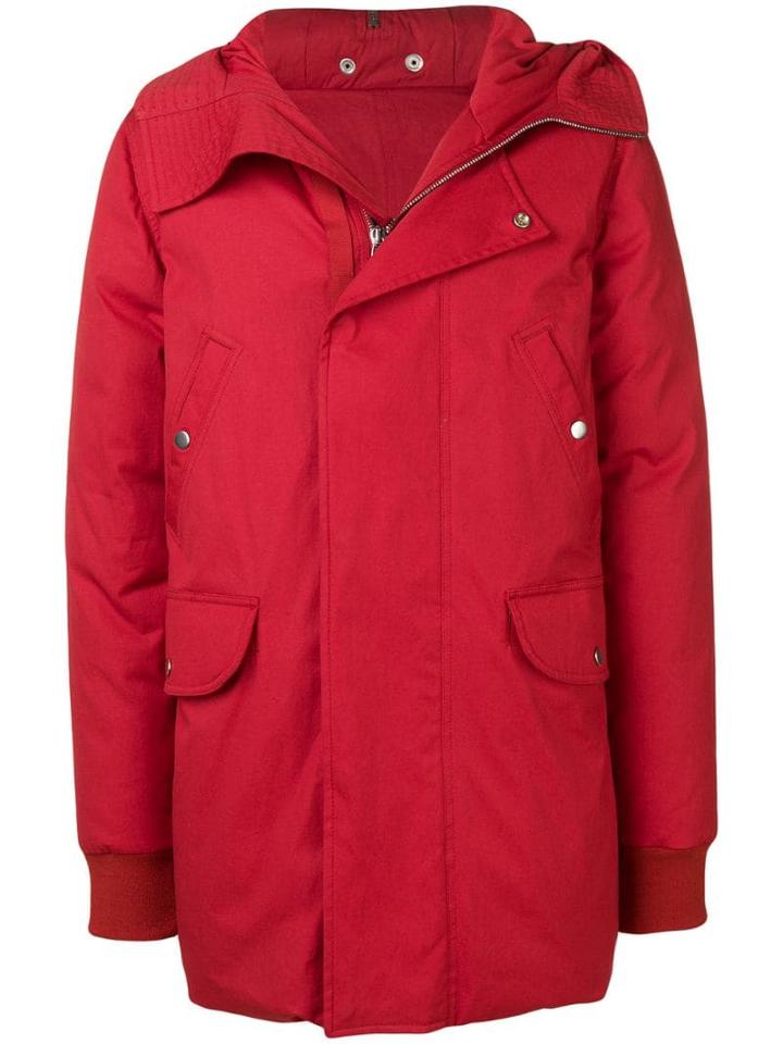 Rick Owens Jumbo Brother Parka Jacket - Red