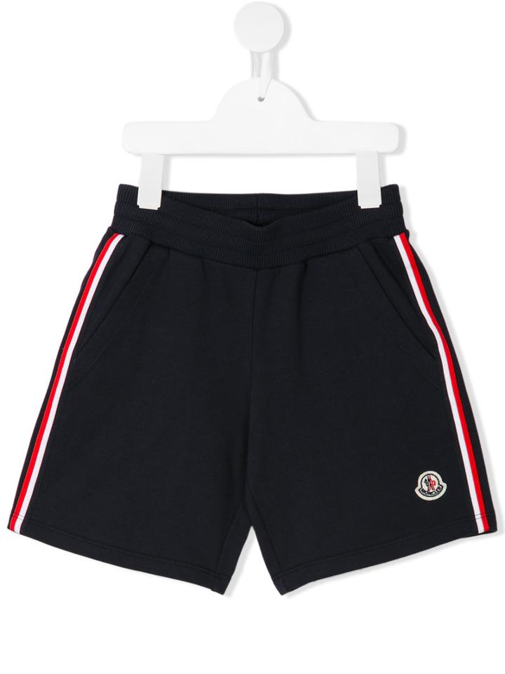 Moncler Kids Side Stripe Shorts, Boy's, Size: 12 Yrs, Blue