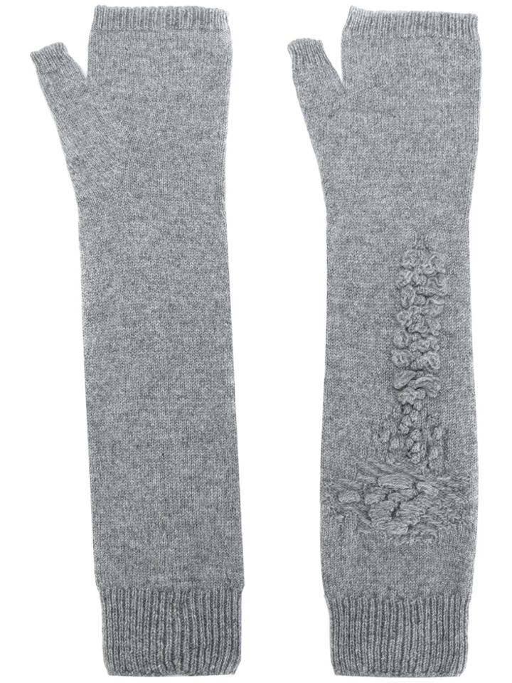 Barrie Fingerless Long Gloves - Grey