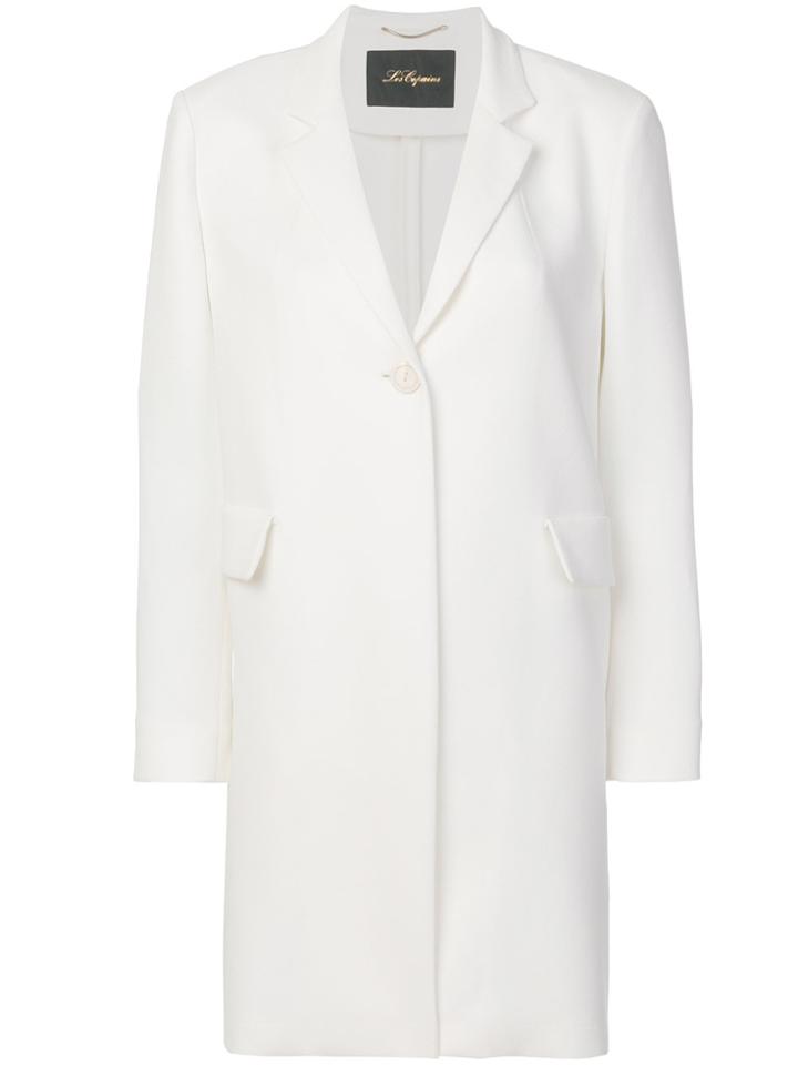 Les Copains Single Breasted Coat - White