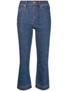 Tory Burch Cropped Flared Jeans - Blue