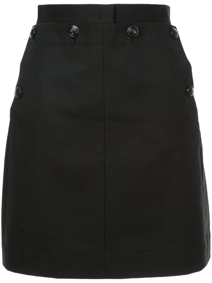 Msgm Button Panel Skirt - Black