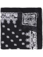 Saint Laurent Bandana Print Scarf, Women's, Black, Silk/cashmere