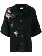 Red Valentino 'red Valentino' Embroidered Scene Cardigan - Black