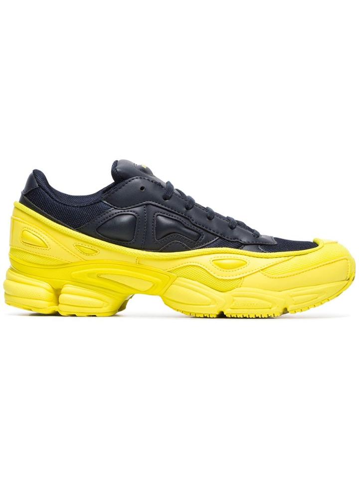 Adidas By Raf Simons Yellow And Navy Ozweego Leather Sneakers - Black