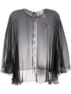 Maria Lucia Hohan Sheer Cape Top - Black