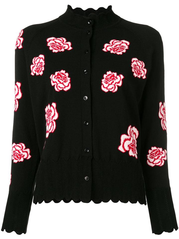 Simone Rocha Floral Print Cardigan - Black