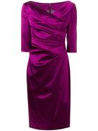 Talbot Runhof 'colly' Ruched Dress, Women's, Size: 40, Pink/purple, Acetate/polyamide/spandex/elastane/viscose