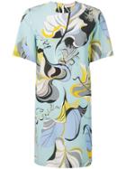 Emilio Pucci Graphic Print Shift Dress - Blue