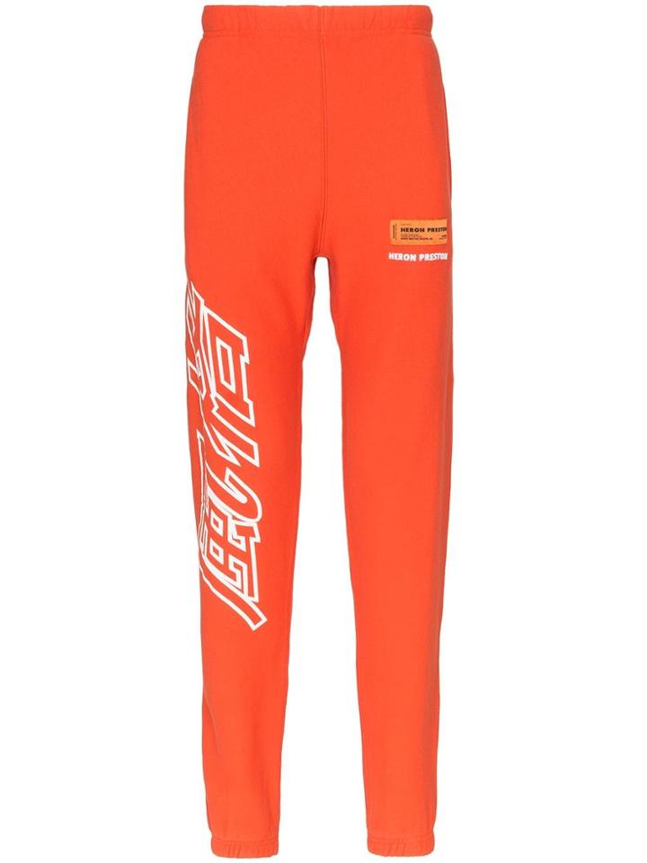Heron Preston Ctnmb Chinese Print Cotton Sweat Pants - Red