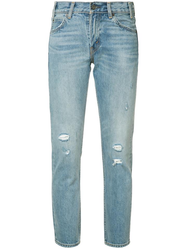 Levi's Distressed Cropped Jeans, Size: 25, Blue, Cotton