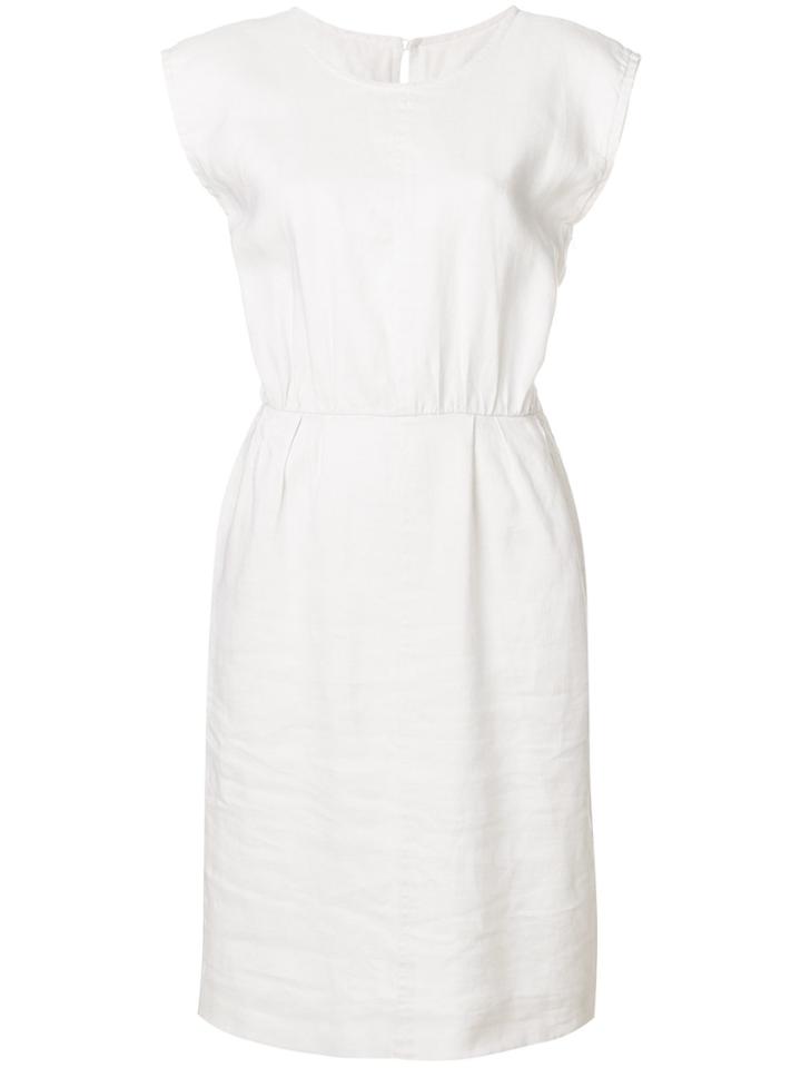 Yves Saint Laurent Vintage Gathered Waist Midi Dress - White