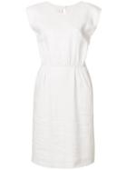 Yves Saint Laurent Vintage Gathered Waist Midi Dress - White
