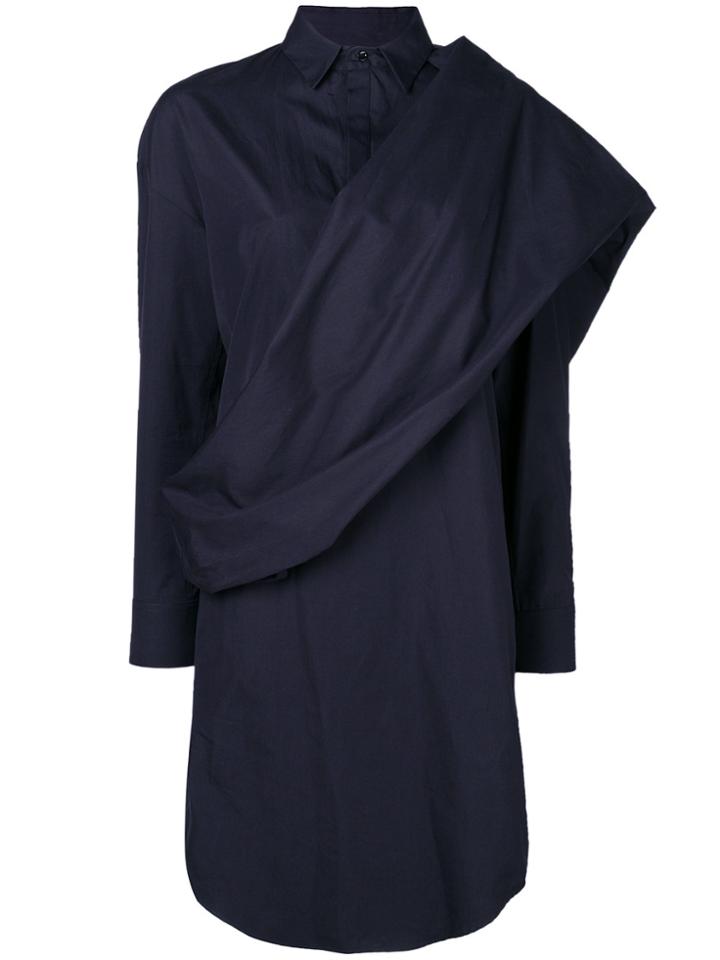 Chalayan Twisted Shirt Dress - Blue