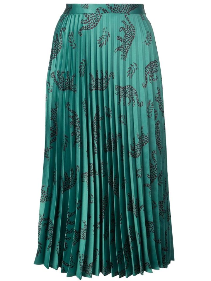 Hvn Tracy Pleated Skirt - Green