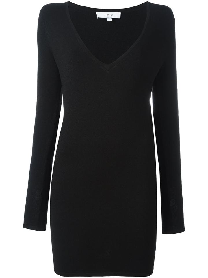 Iro Sleeve Detail Dress, Women's, Size: 38, Black, Viscose/polyester/spandex/elastane