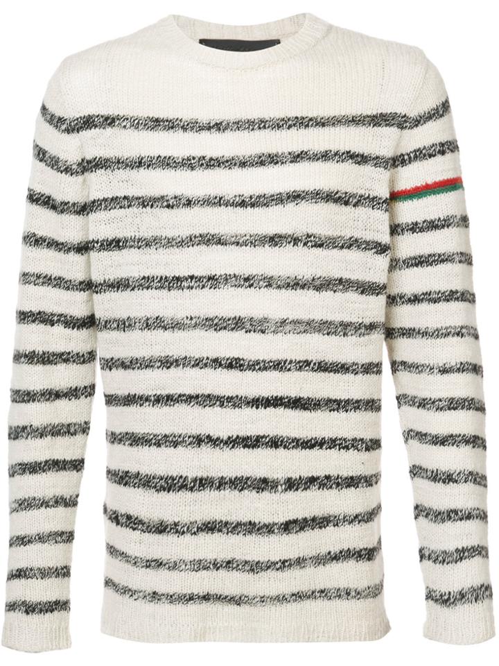 The Elder Statesman Striped Jumper - White