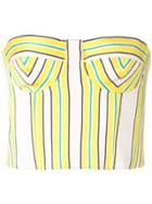 Alexis Summer Striped Bustier Top - Yellow
