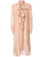 See By Chloé Tie Neck Dress - Pink & Purple