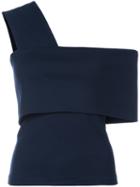 Rosetta Getty - One Shoulder Top - Women - Spandex/elastane/viscose - M, Blue, Spandex/elastane/viscose