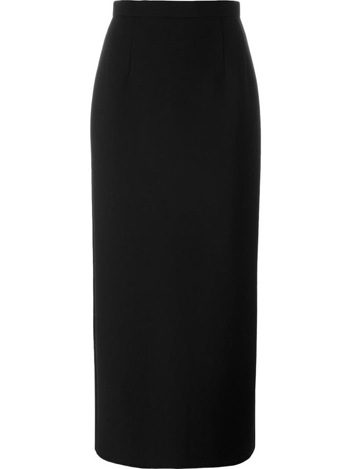 Junya Watanabe Comme Des Garçons Straight Mid-length Skirt, Women's, Size: Medium, Black, Nylon/polyester/polyurethane/wool
