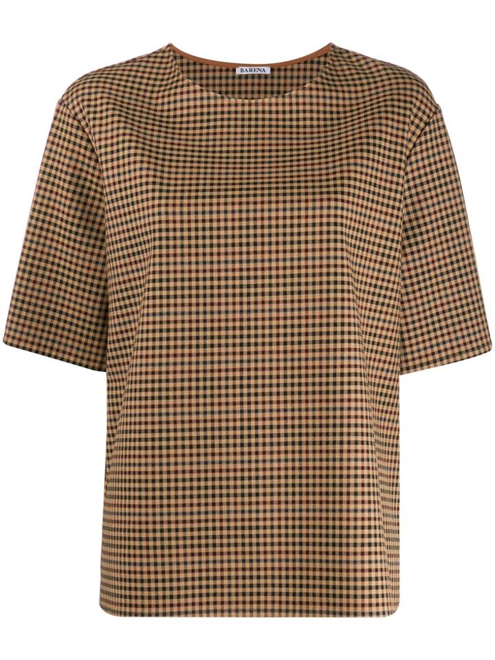 Barena Leonetta Check-print Top - Brown