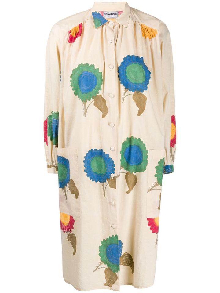 A.n.g.e.l.o. Vintage Cult 1980's Floral Shirt Dress - Neutrals
