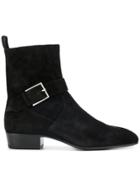 Represent Buckled Fitted Boots - Black