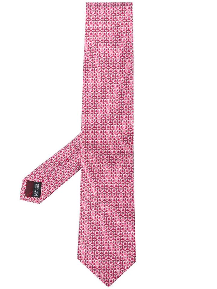 Salvatore Ferragamo Gancini Printed Tie - Pink