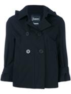 Herno Hooded Double-breasted Jacket - Blue