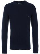 Paolo Pecora Contrast Cable Knit Jumper, Men's, Size: Xl, Blue, Virgin Wool/polyimide